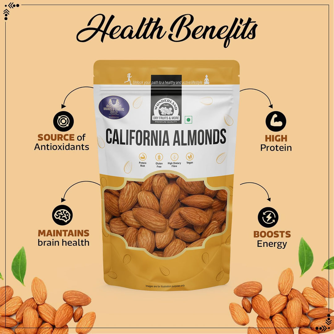 Wonderland Foods 500g Premium California Almonds Pouch