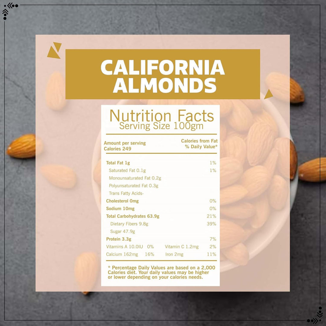 Wonderland Foods 500g Premium California Almonds Pouch