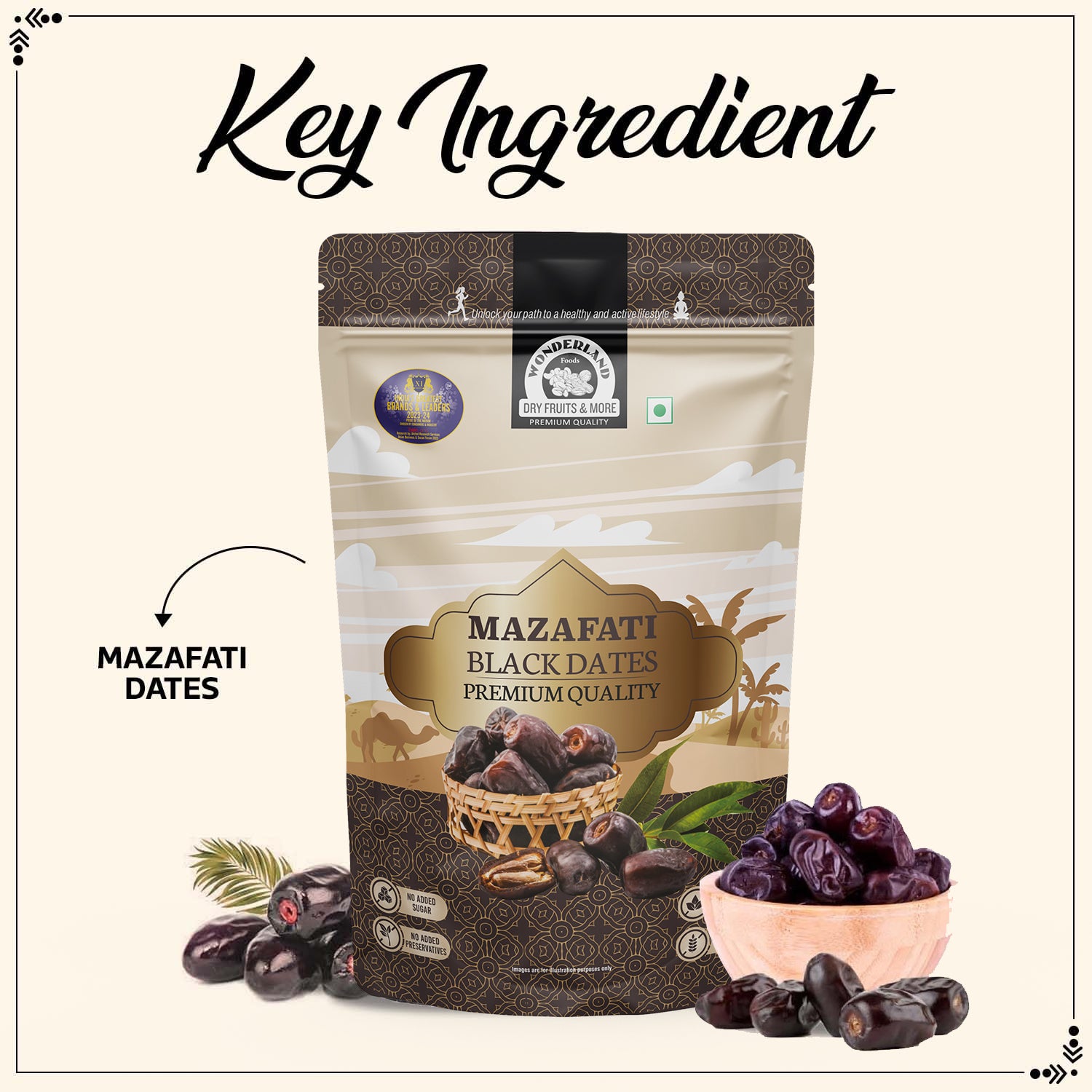 Wonderland Foods Mazafati Black Dates Premium Quality 400 Gm Pet