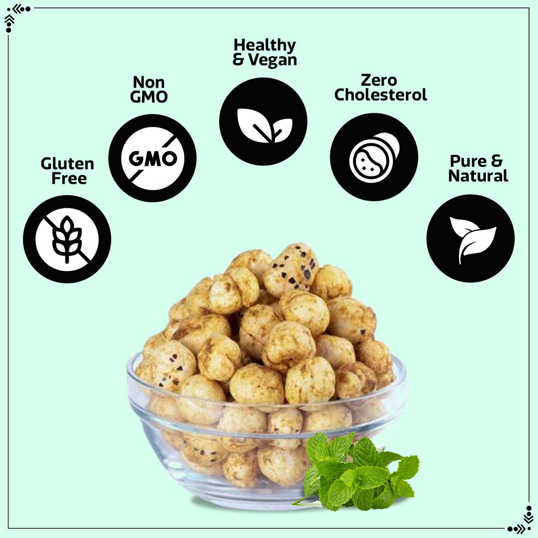 Wonderland Foods 100g Mint Chatpata Makhana (Foxnut) Jar