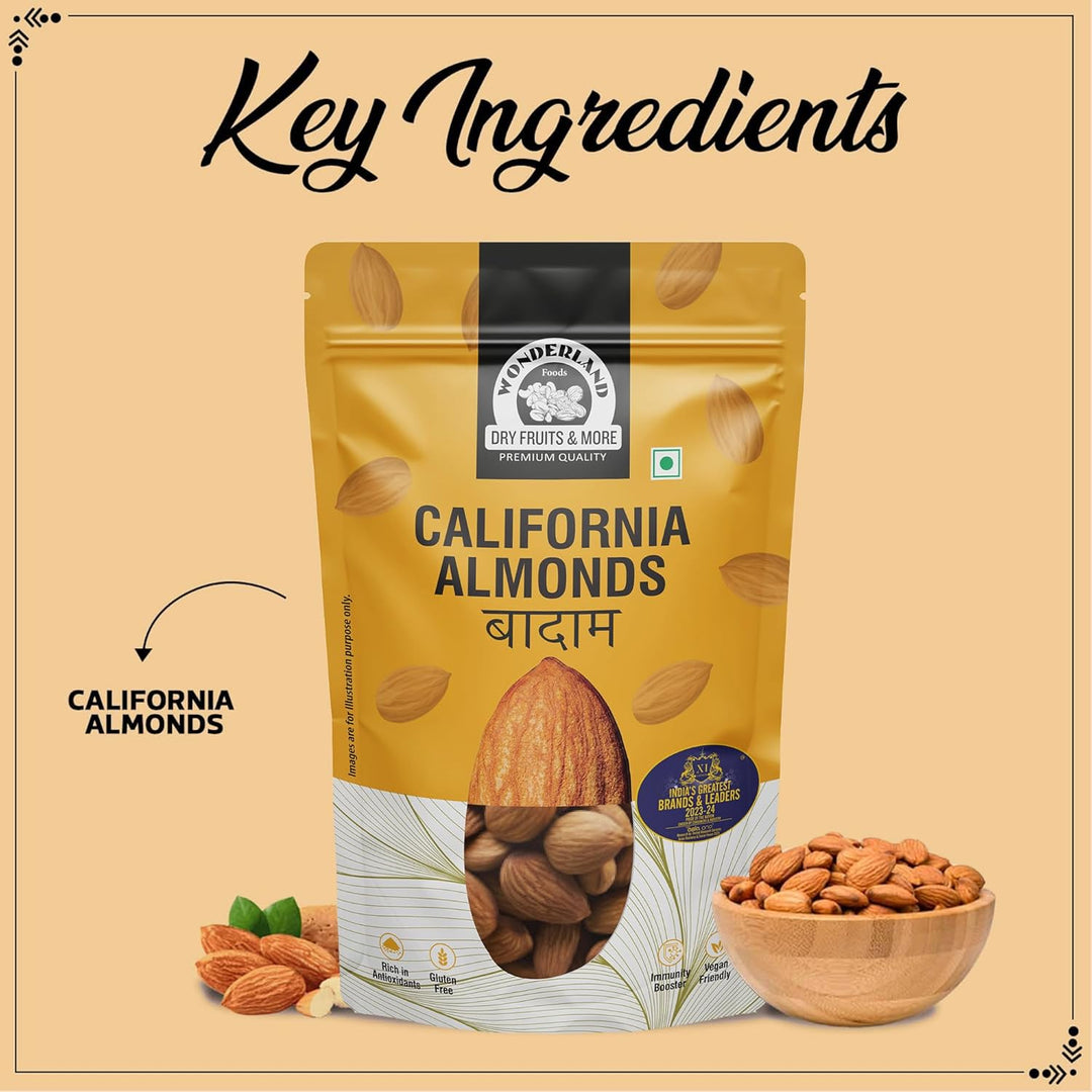 Wonderland Foods 200g Premium California NP Almonds Pouch
