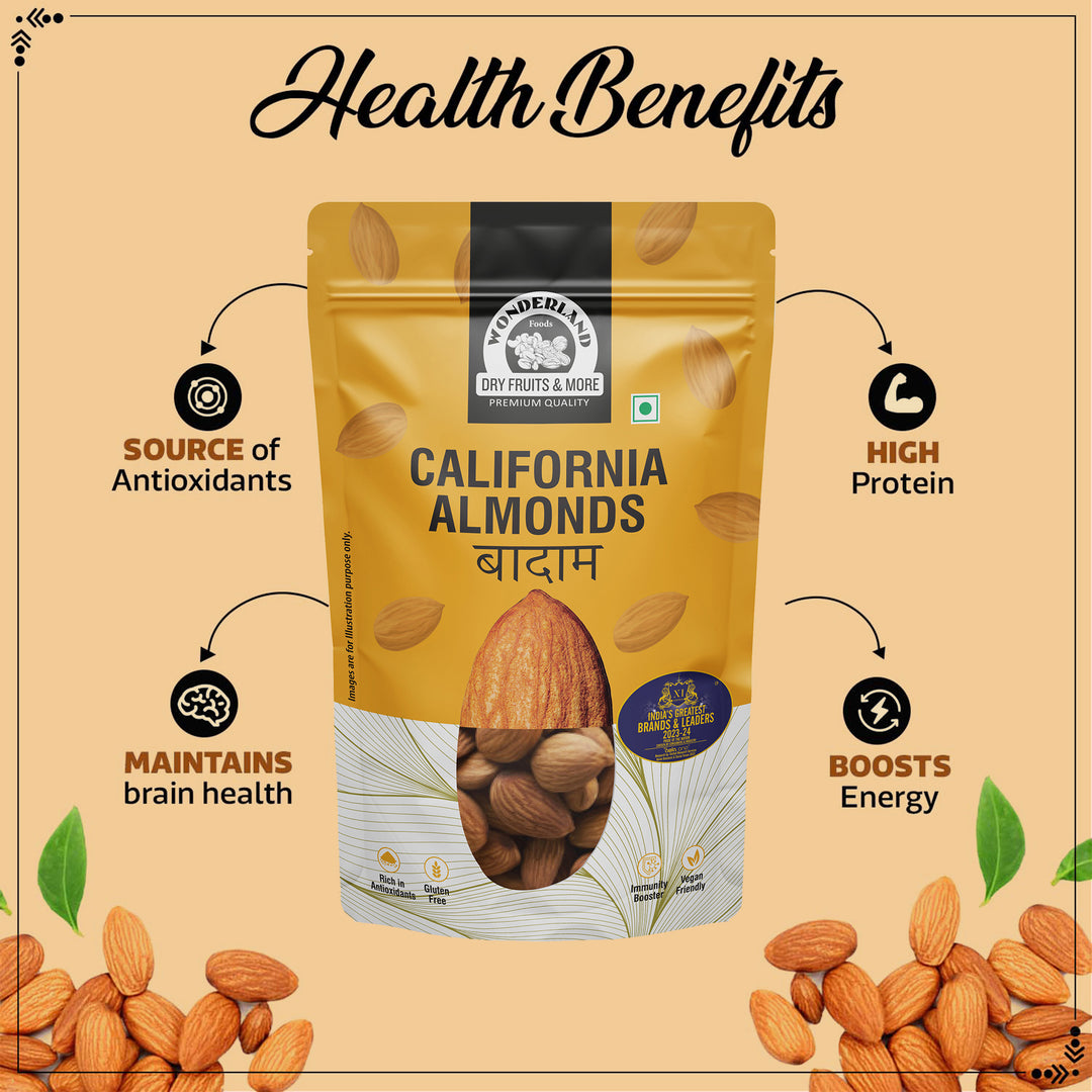 Wonderland Foods 200g Premium California NP Almonds Pouch