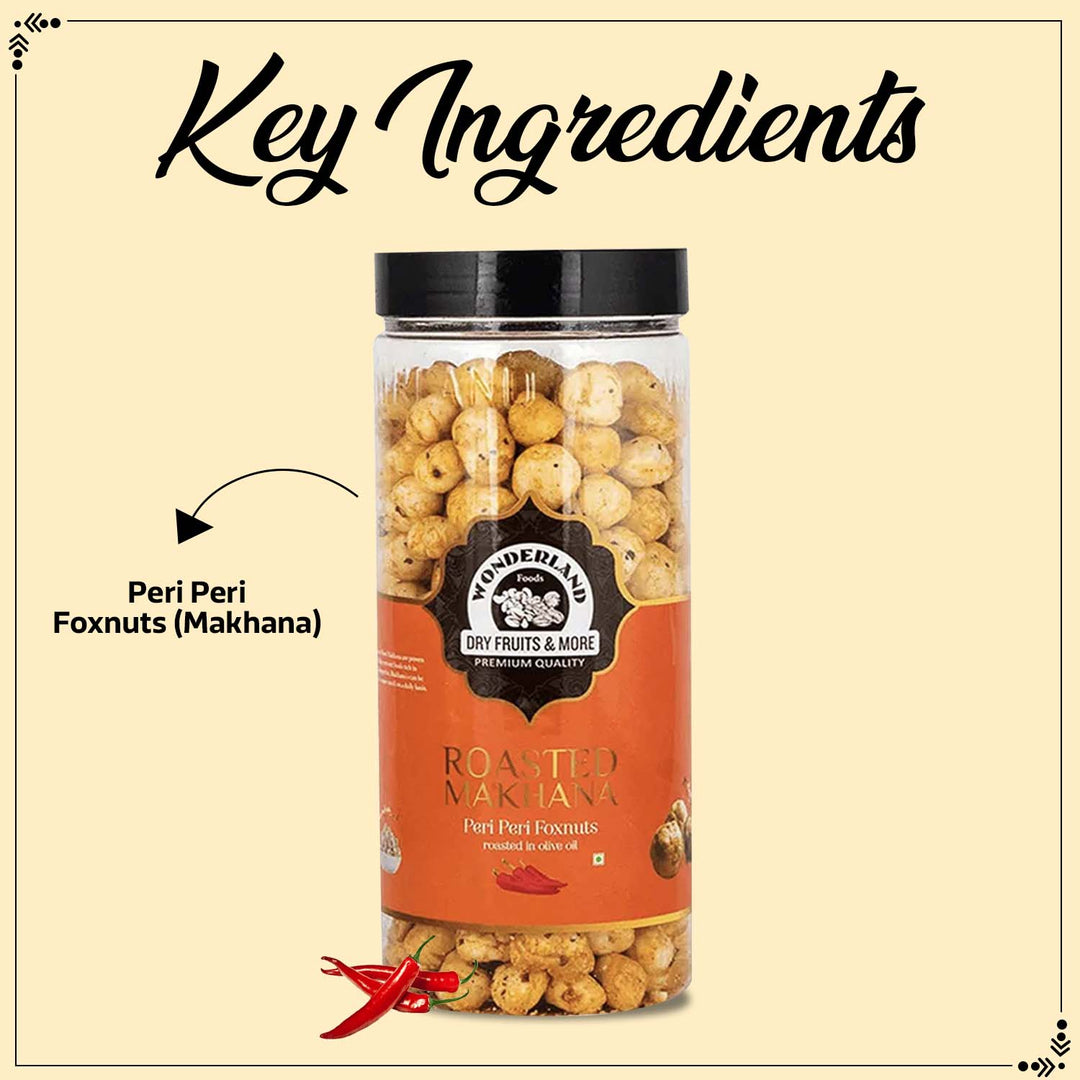Wonderland Foods 100g Peri Peri Makhana (Foxnut) Jar