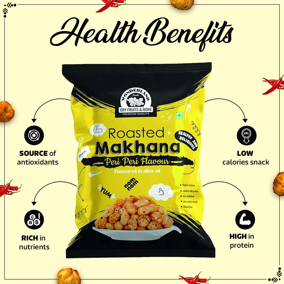 Wonderland Foods 100g Peri Peri Makhana (Foxnut) Pouch