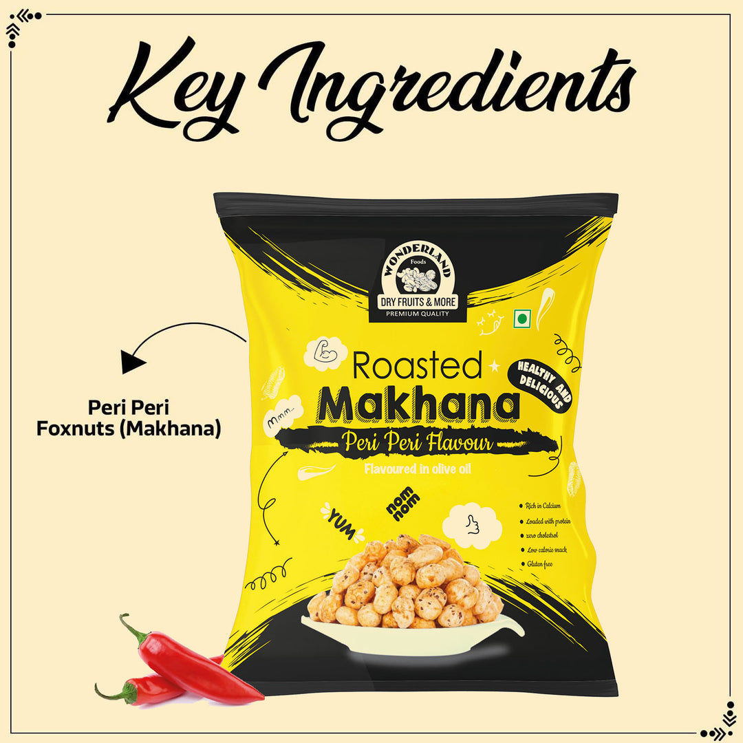 Wonderland Foods 40g Peri Peri Makhana (Foxnut) Pouch