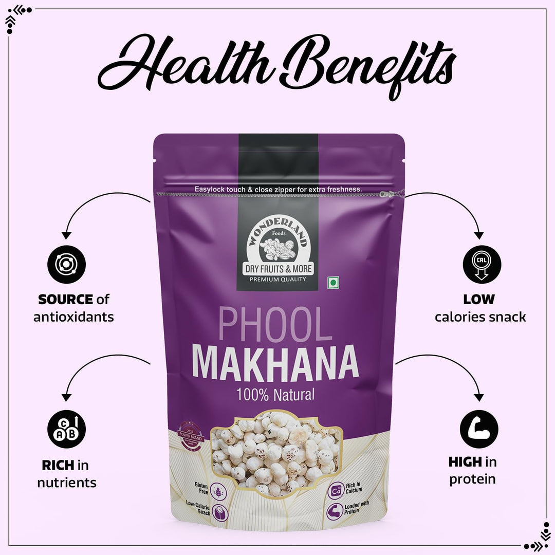 Wonderland Foods 100g Phool Makhana (Foxnut) Pouch
