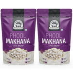 Load image into Gallery viewer, Wonderland Foods 200g (100g X 2) Phool Makhana (Foxnut) Pack of 2 Pouch
