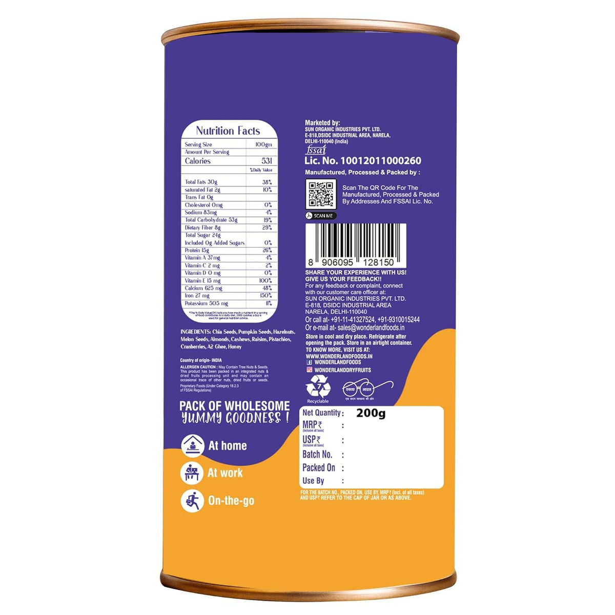 Wonderland foods 200g premium protein bite jar