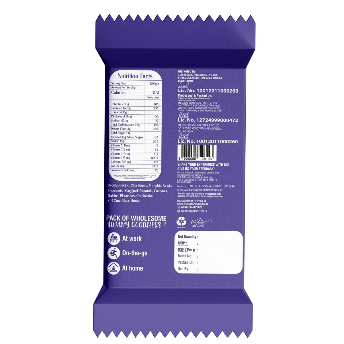 Wonderland foods 20g premium protein bite