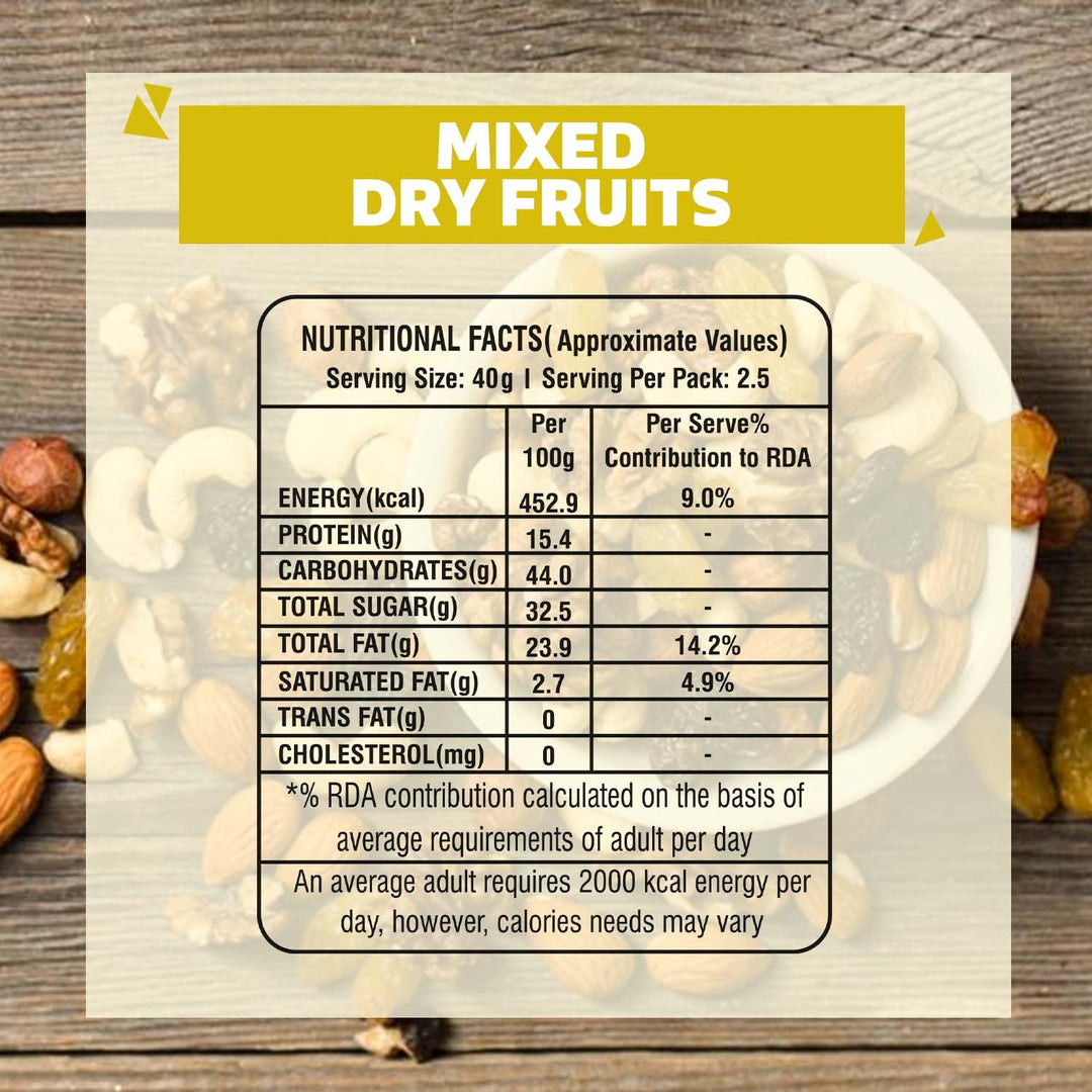 Wonderland Foods 100g Mix Dry Fruits (Panchmewa) Pouch