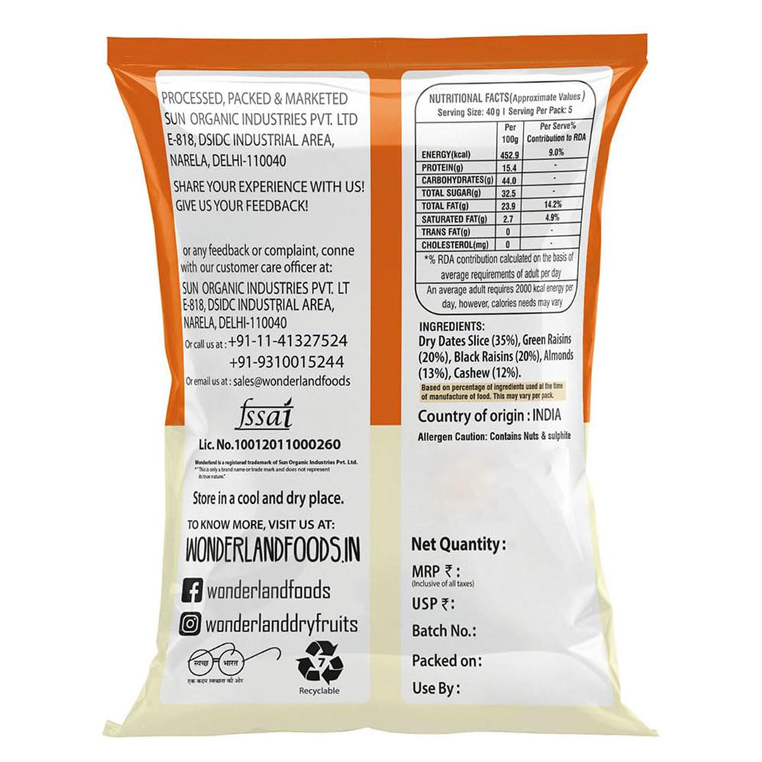 Wonderland Foods 135g Mix Dry Fruits (Panchmewa) Pouch