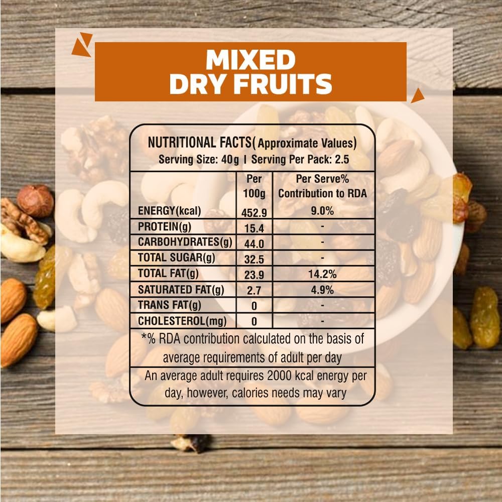 Wonderland Foods 135g Mix Dry Fruits (Panchmewa) Pouch