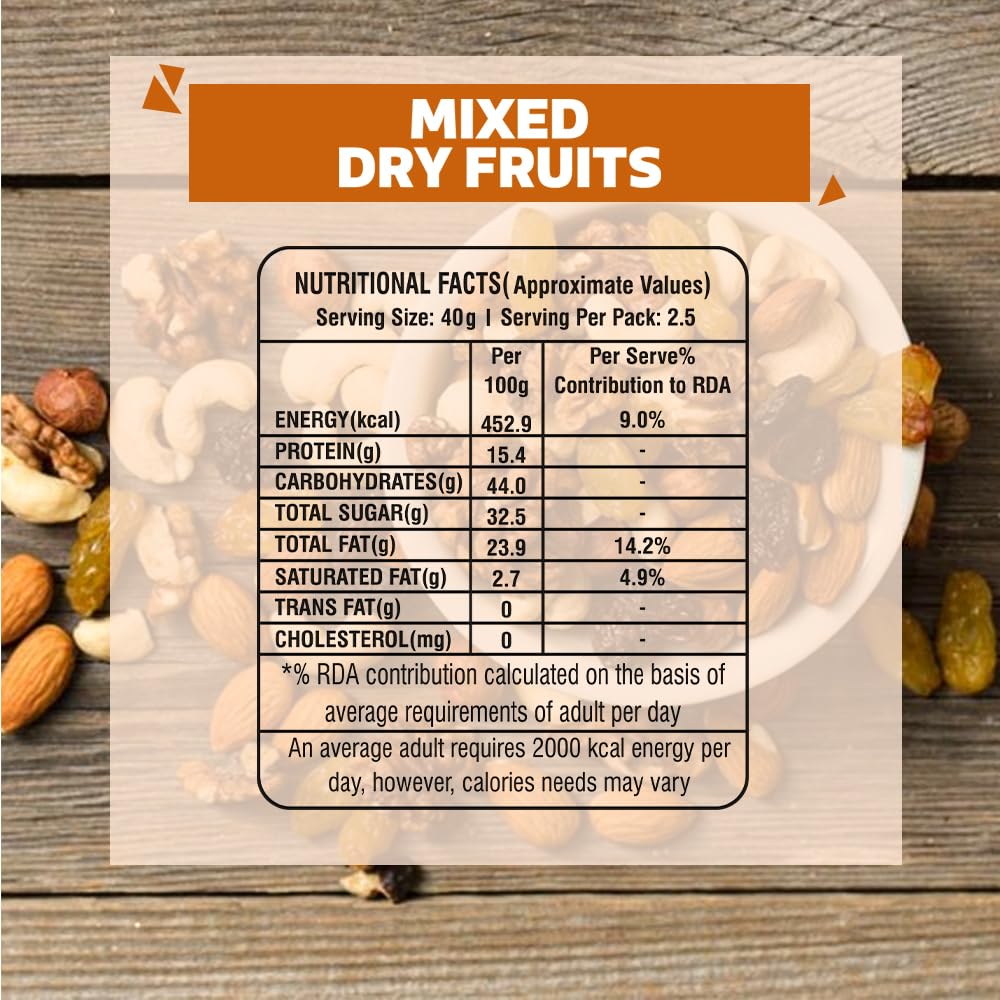 Wonderland Foods 200g Mix Dry Fruits (Panchmewa) Pouch