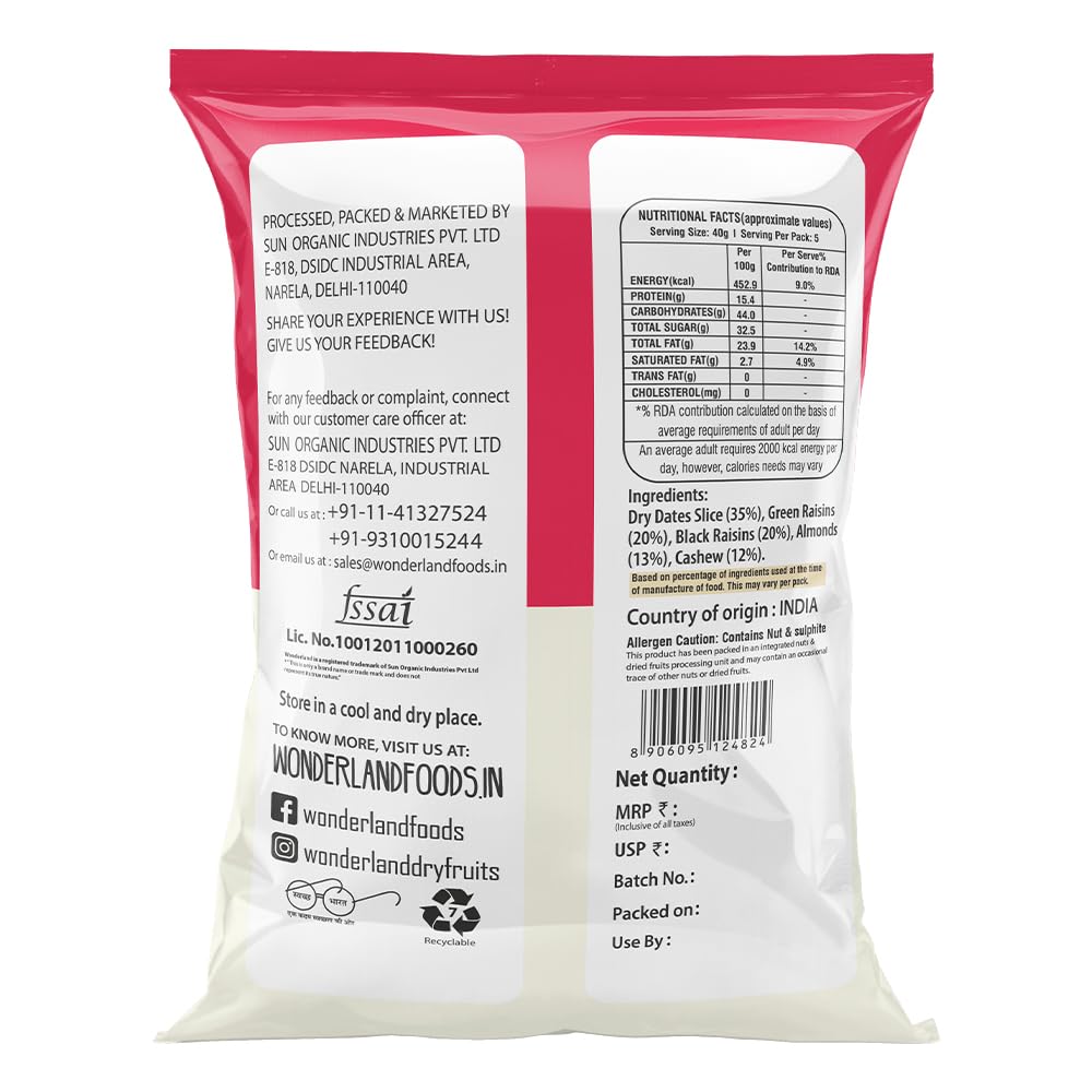Wonderland foods 400g mix dry fruits (panchmewa) pouch
