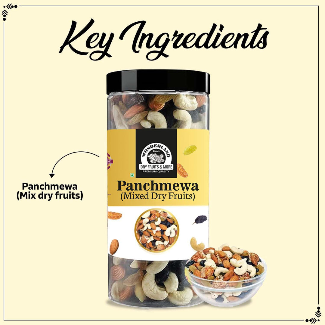 Wonderland Foods 500g Premium Mixed Dry Fruits Jar
