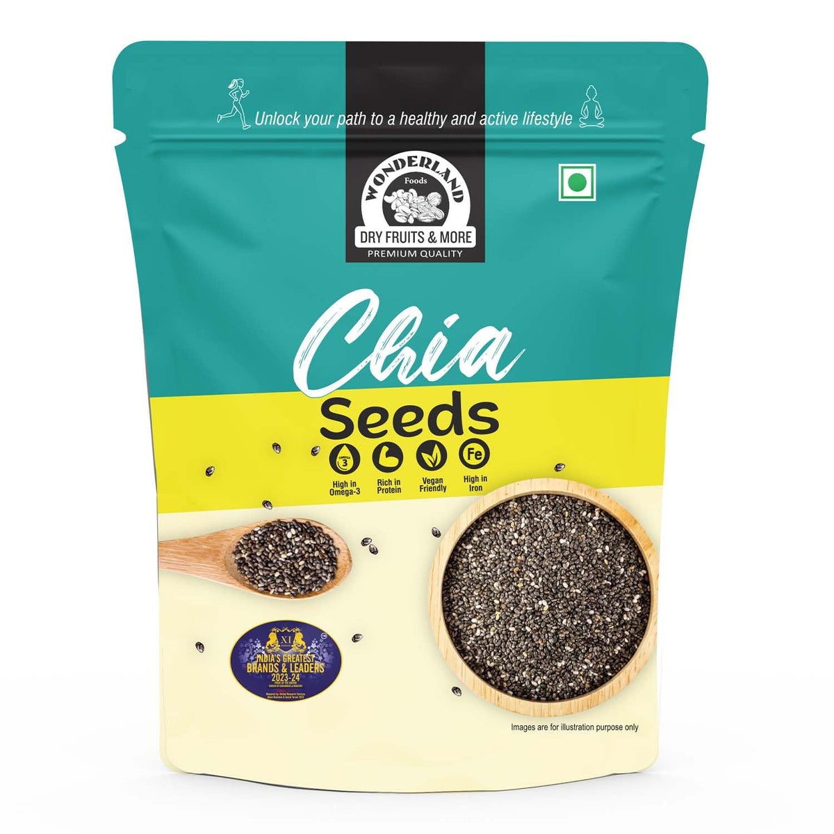 Raw chia seeds 250g pouch 1
