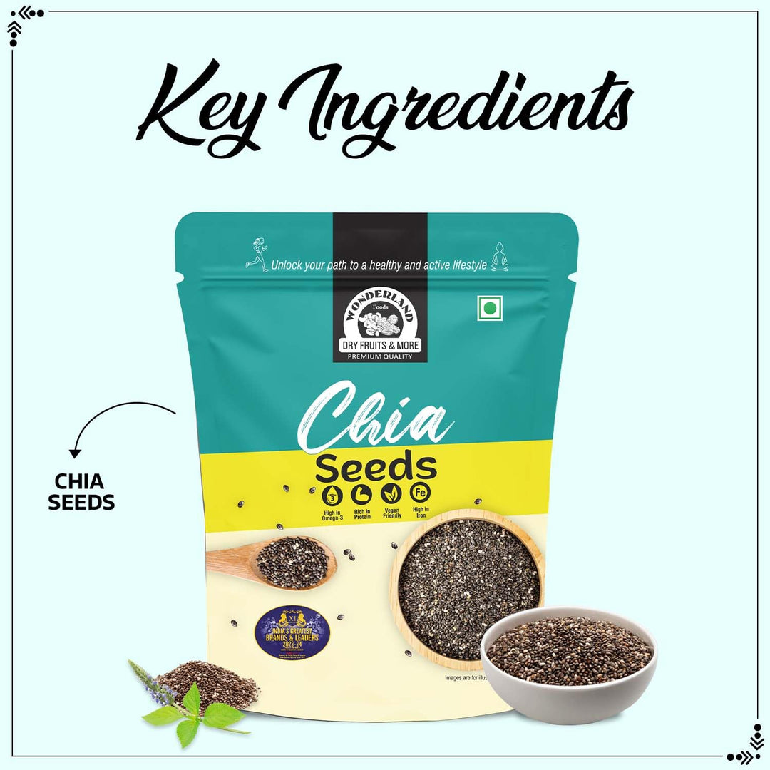 Wonderland Foods 250g Raw Chia Seeds Pouch