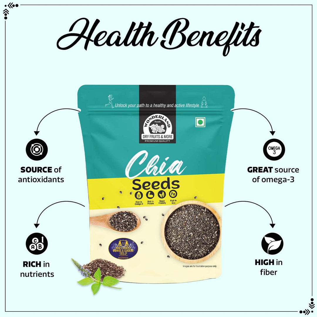 Wonderland Foods 250g Raw Chia Seeds Pouch