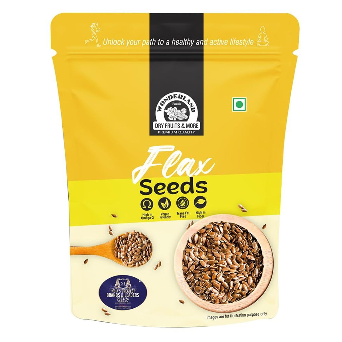 Raw flax seeds 250g pouch 1