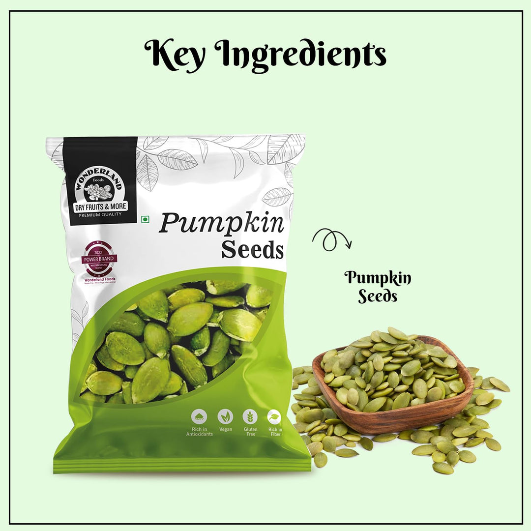 Wonderland Foods 100g Raw Pumpkin Seeds (Kaddu Seeds) Pouch