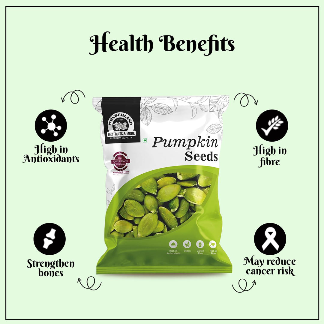 Wonderland Foods 100g Raw Pumpkin Seeds (Kaddu Seeds) Pouch