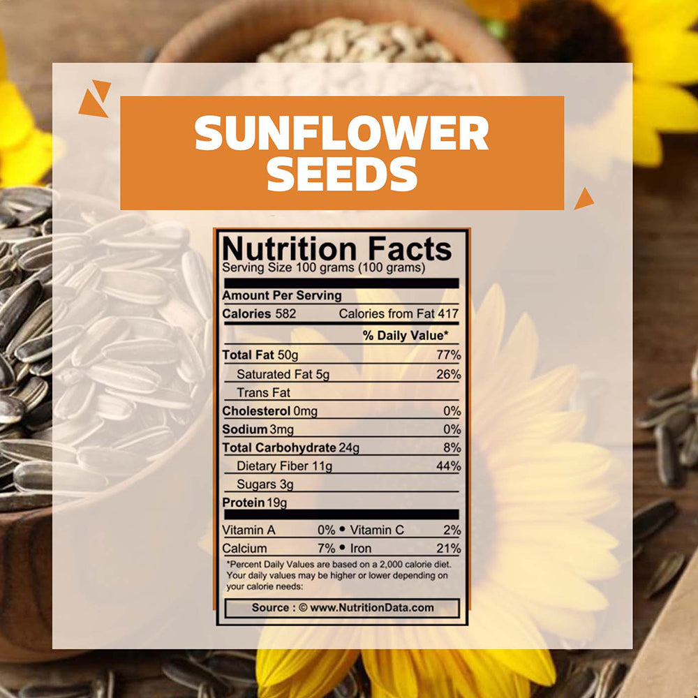 Wonderland Foods 100g Raw Premium Sunflower Seeds Pouch