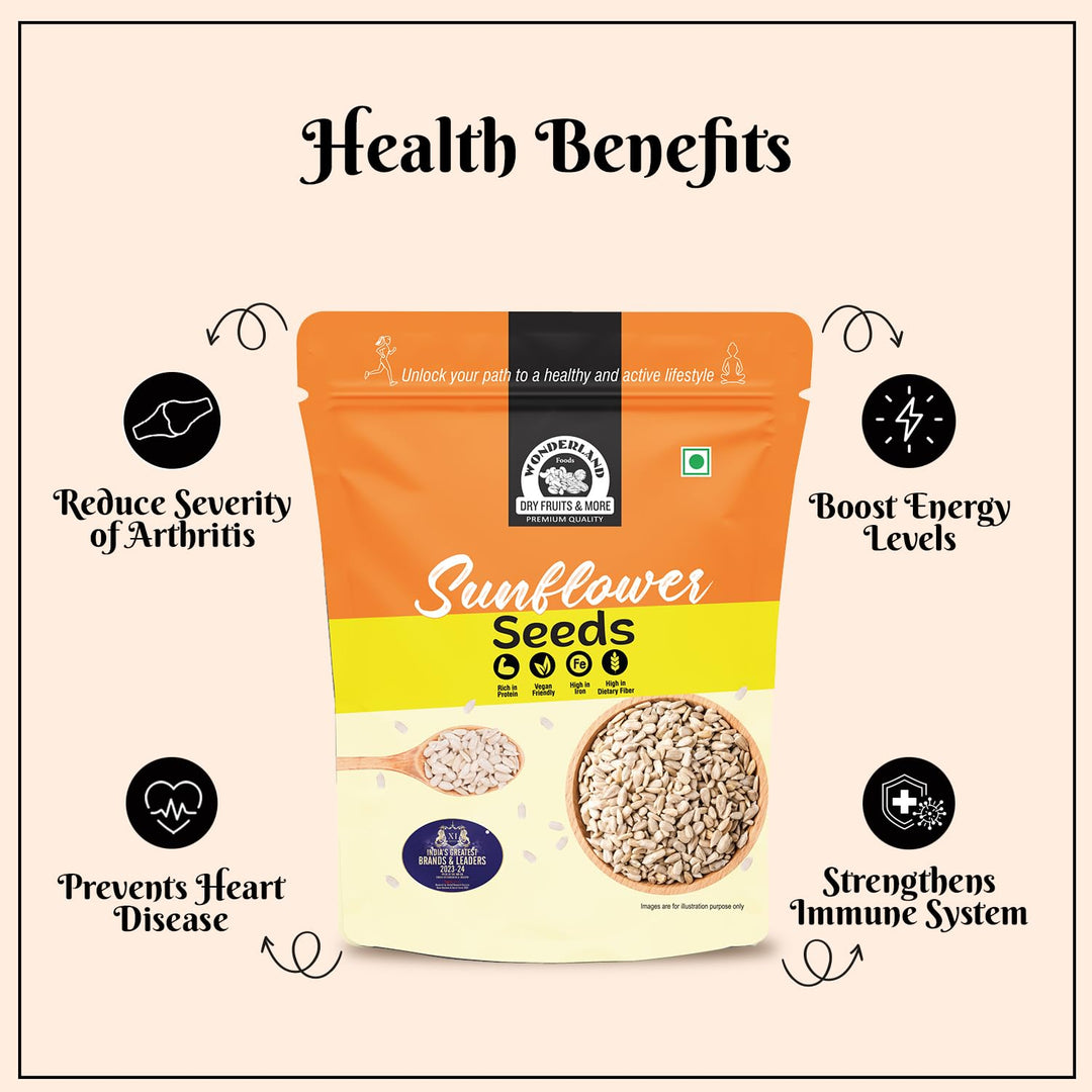 Wonderland Foods 250g Raw Premium Sunflower Seeds Pouch