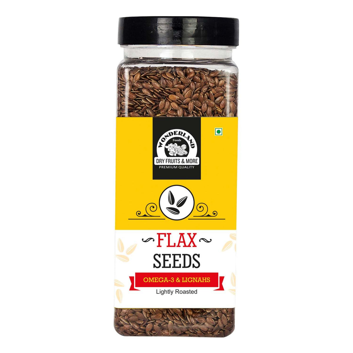 Roasted flax seeds 200g jar 1