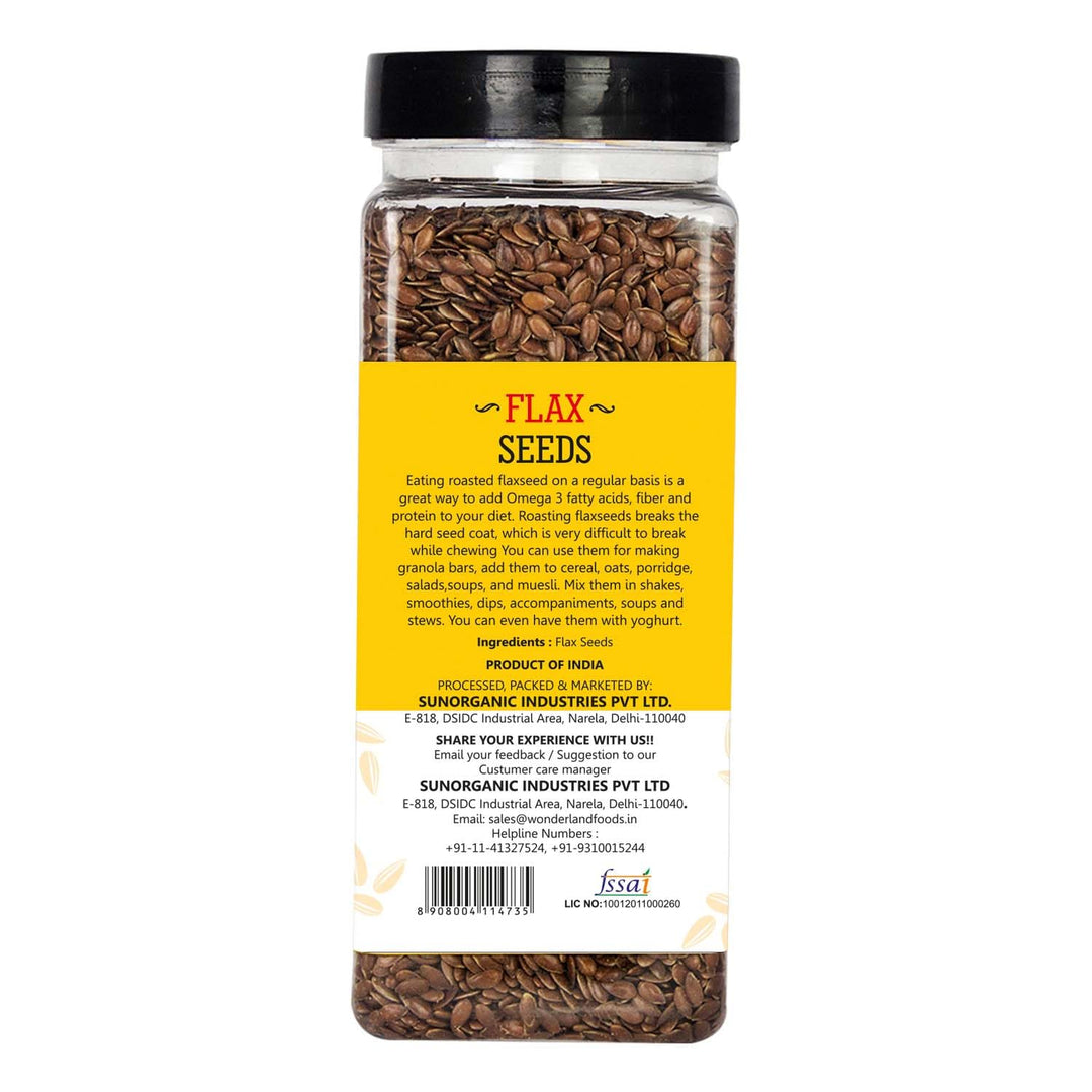 Wonderland Foods 200g Flax Seeds Alsi Seeds Jar
