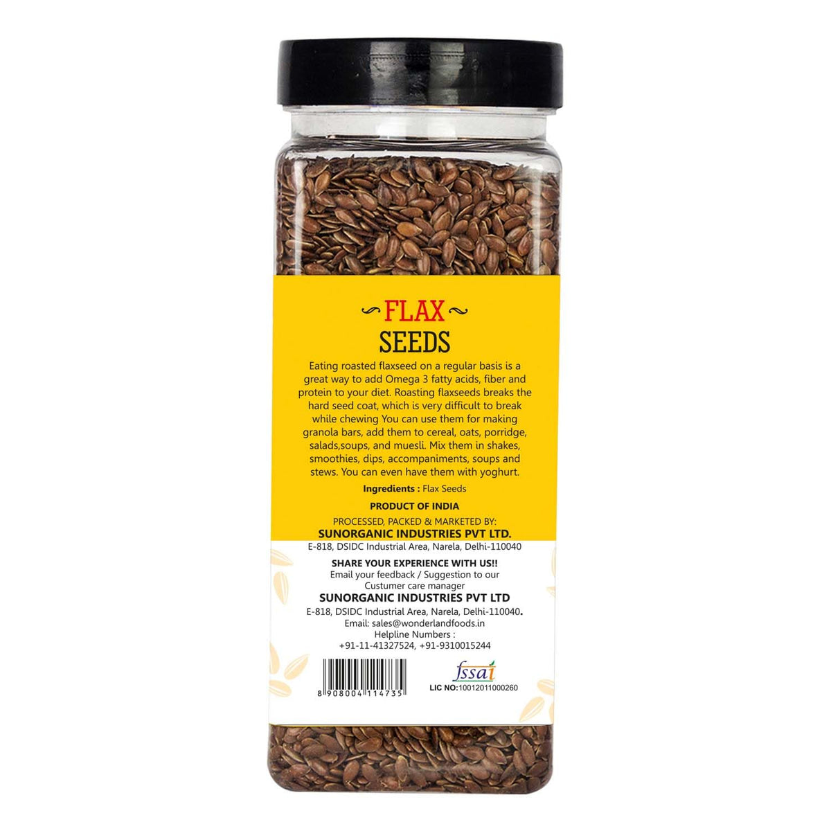 Wonderland foods 200g flax seeds alsi seeds jar