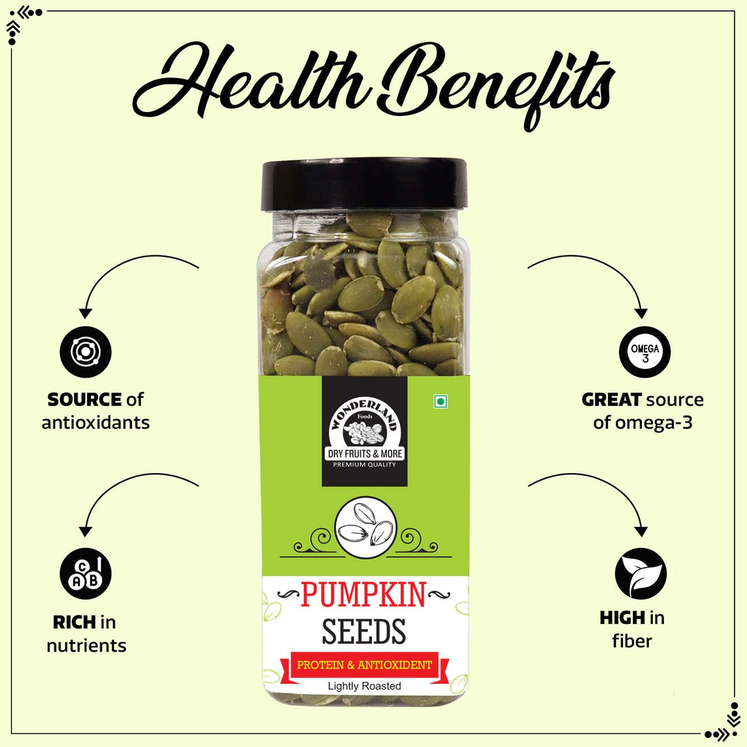 Wonderland Foods 200g Roasted Pumpkin Seeds (Kaddu Seeds) Jar