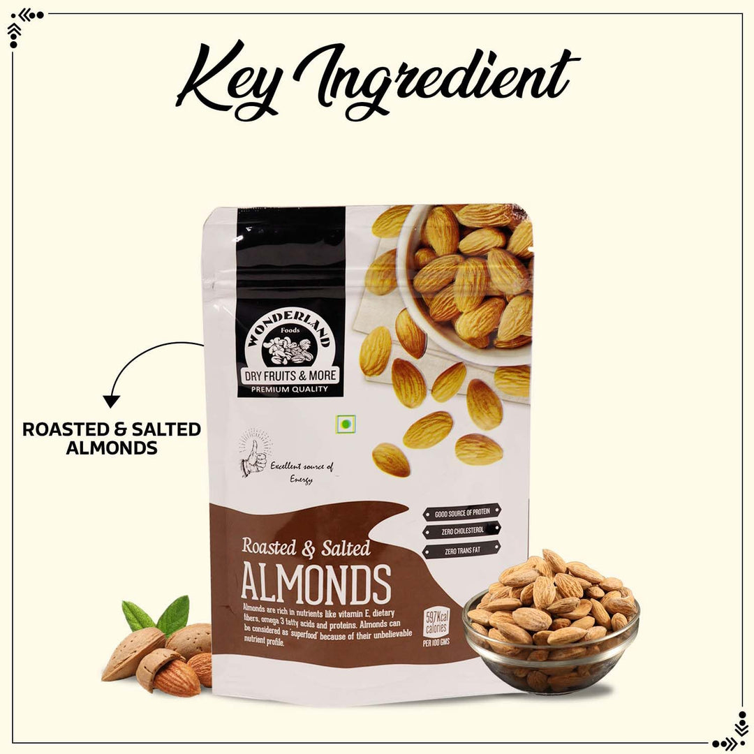 Wonderland Foods 200g California Roasted & Salted Almonds Pouch