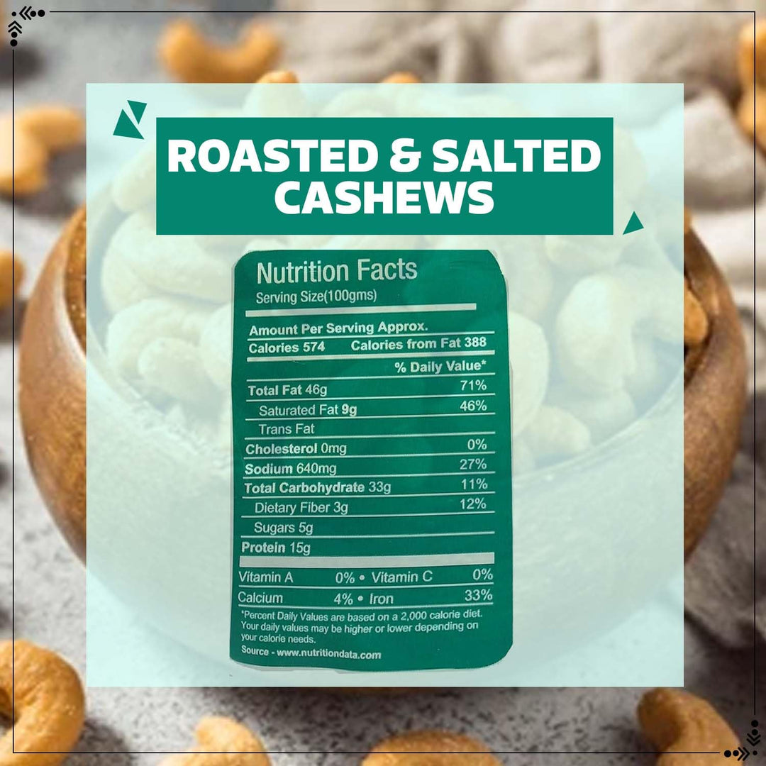 Wonderland Foods 200g Roasted Salted Flavoured Cashew (Kaju) Pouch