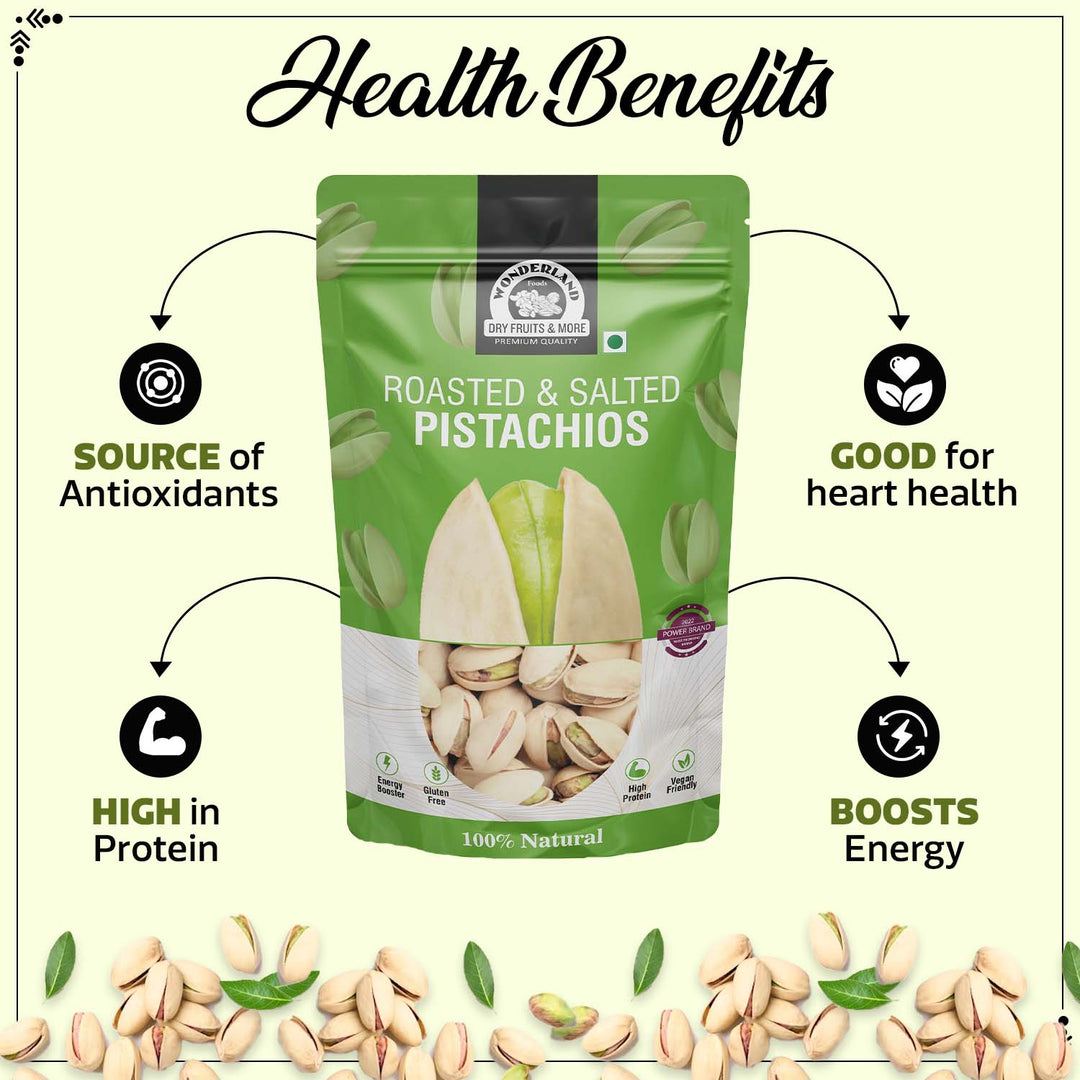 Wonderland Foods 500g California Roasted & Salted Pistachios (Pista) Pouch