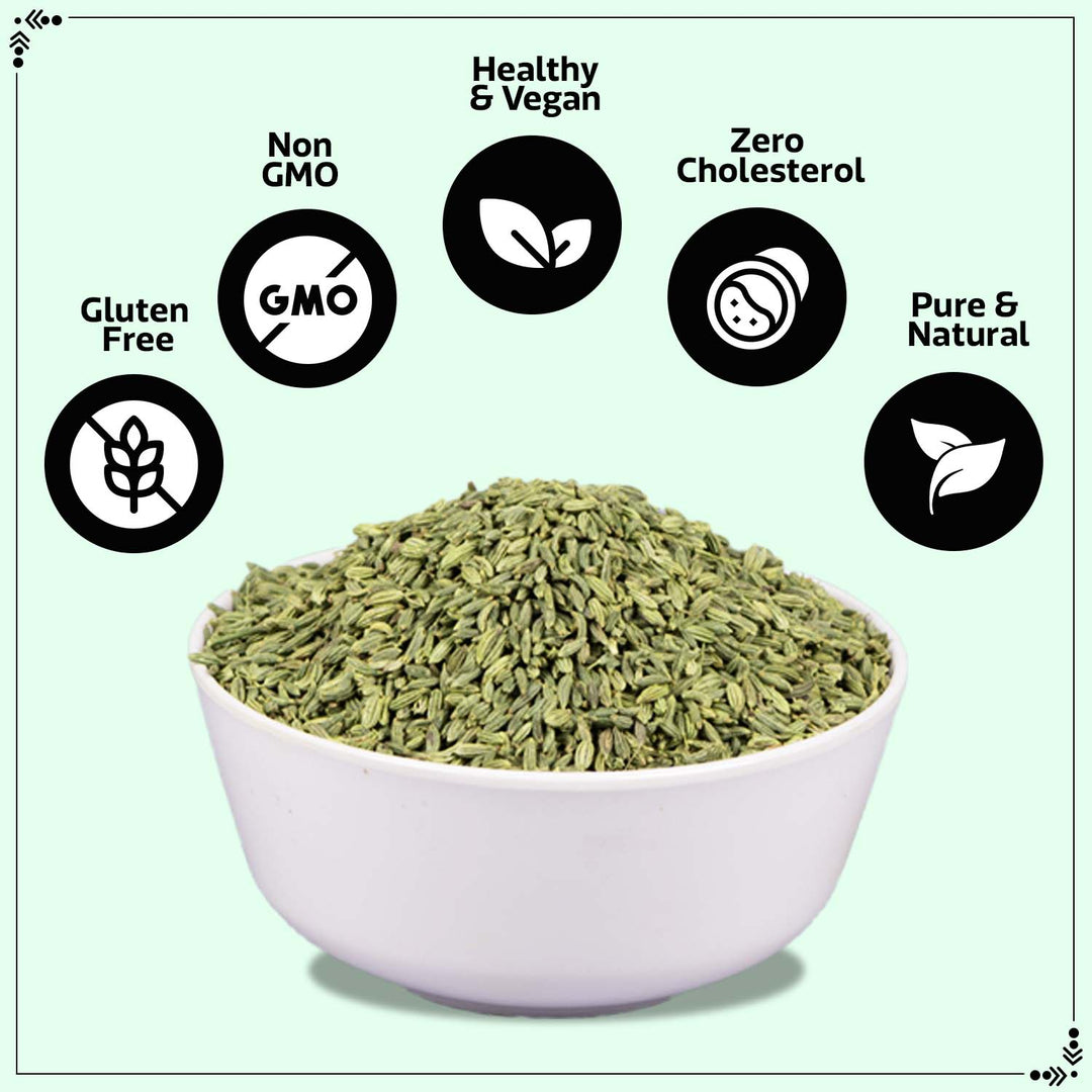 Wonderland Foods 250g Whole Spices Fennel (Sauf) Seeds Pouch