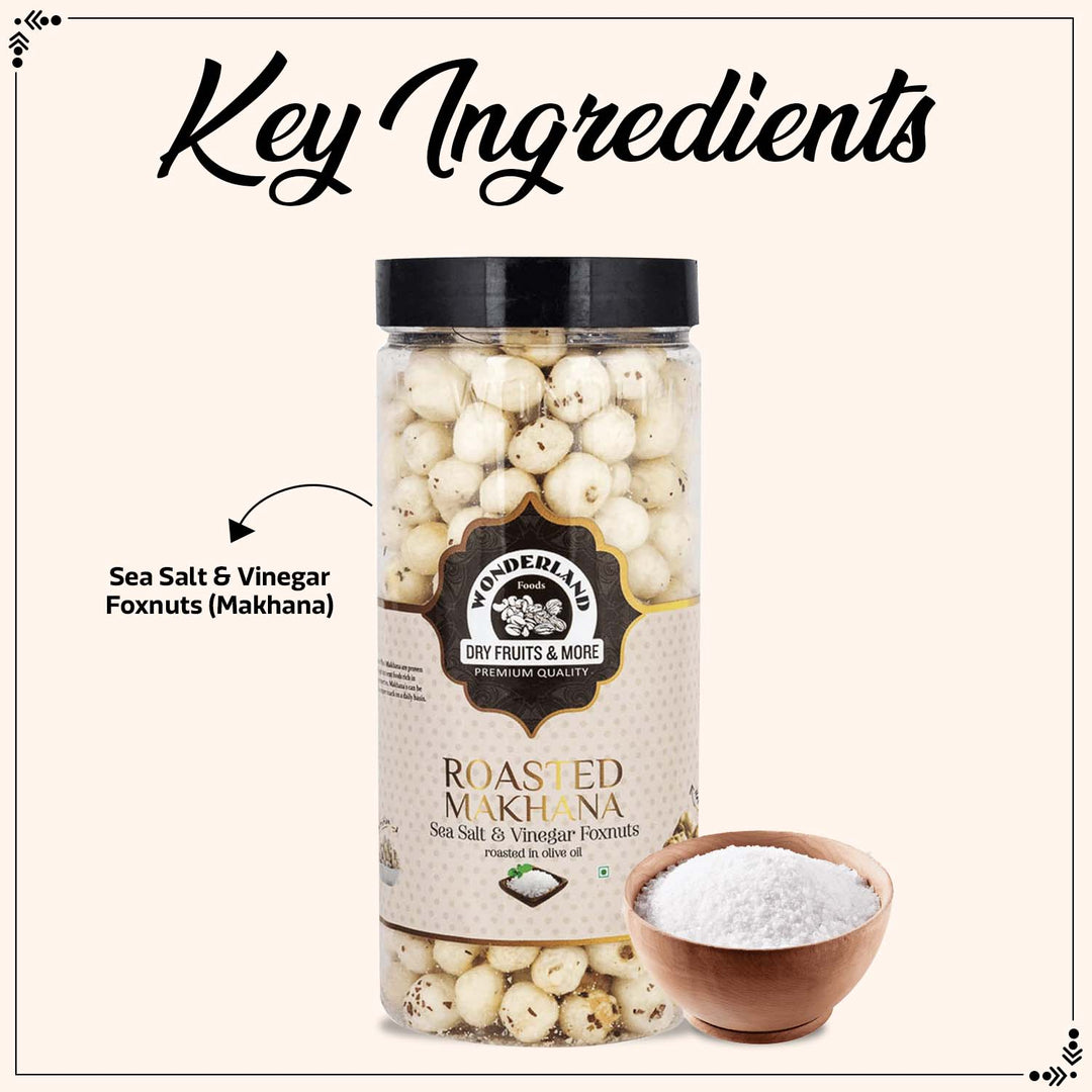 Wonderland Foods 100g Sea Salt-Vineger Makhana (Foxnut) Jar