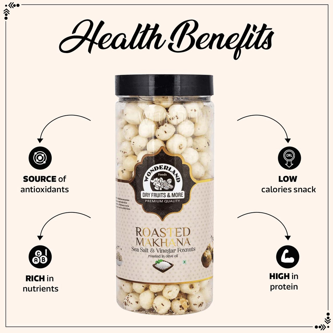 Wonderland Foods 100g Sea Salt-Vineger Makhana (Foxnut) Jar