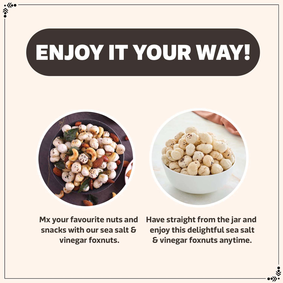Wonderland Foods 100g Sea Salt-Vineger Makhana (Foxnut) Jar