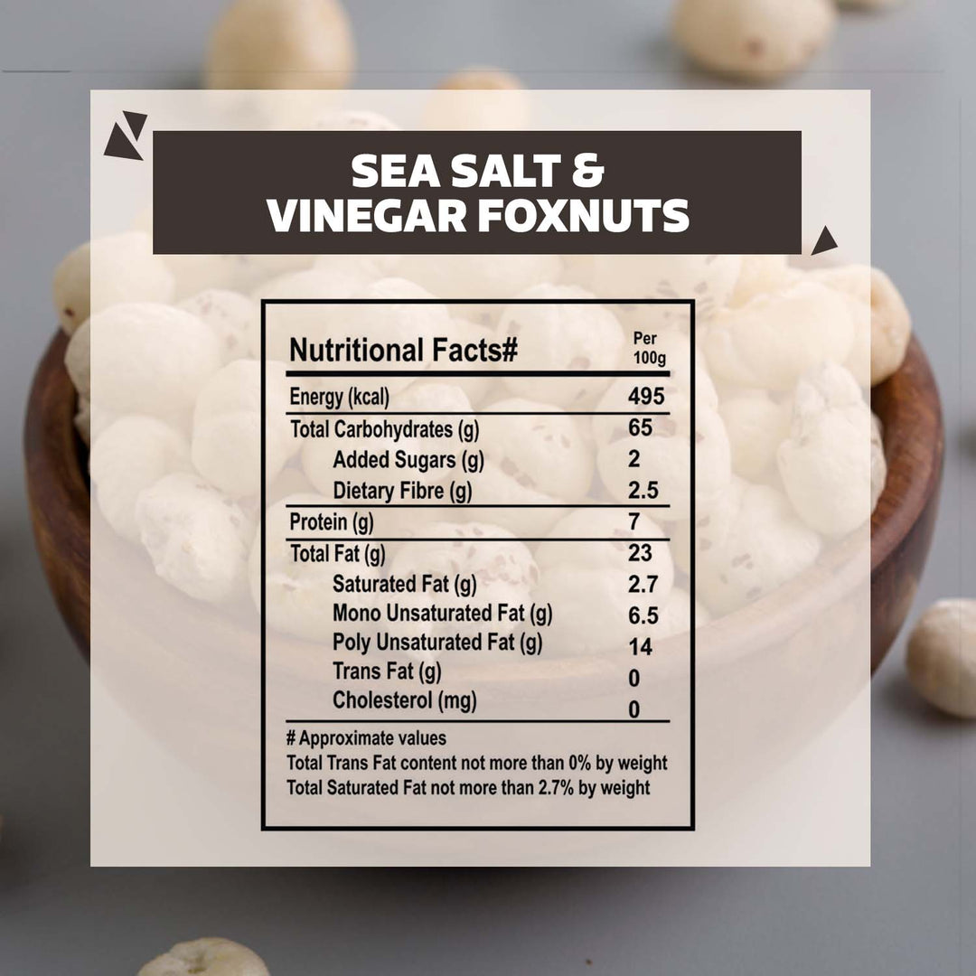 Wonderland Foods 100g Sea Salt-Vineger Makhana (Foxnut) Jar