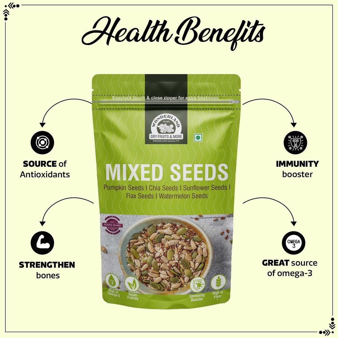 Wonderland Foods 200g Healthy Raw Mixed Seeds Pouch