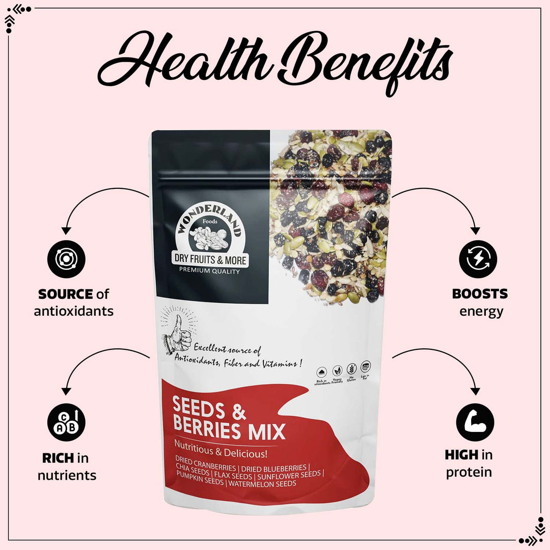 Wonderland Foods 200g Roasted Seeds & Berries Mix Pouch