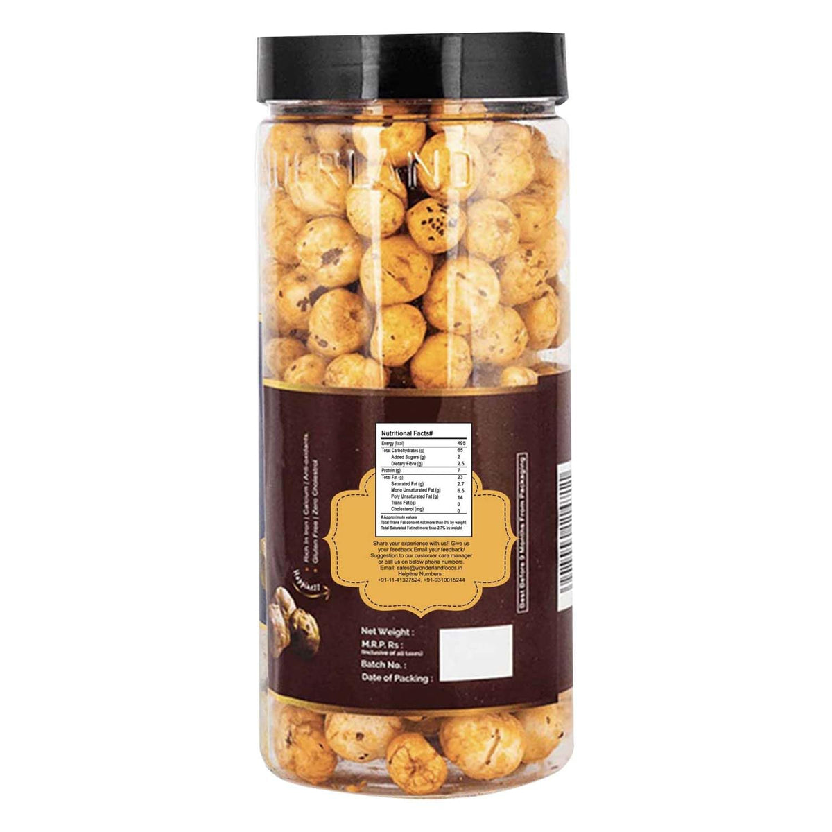 Wonderland foods 100g sriracha makhana (foxnut) jar