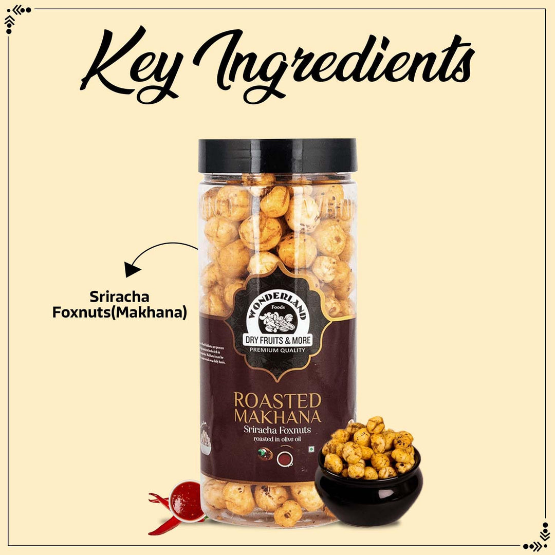 Wonderland Foods 100g Sriracha Makhana (Foxnut) Jar