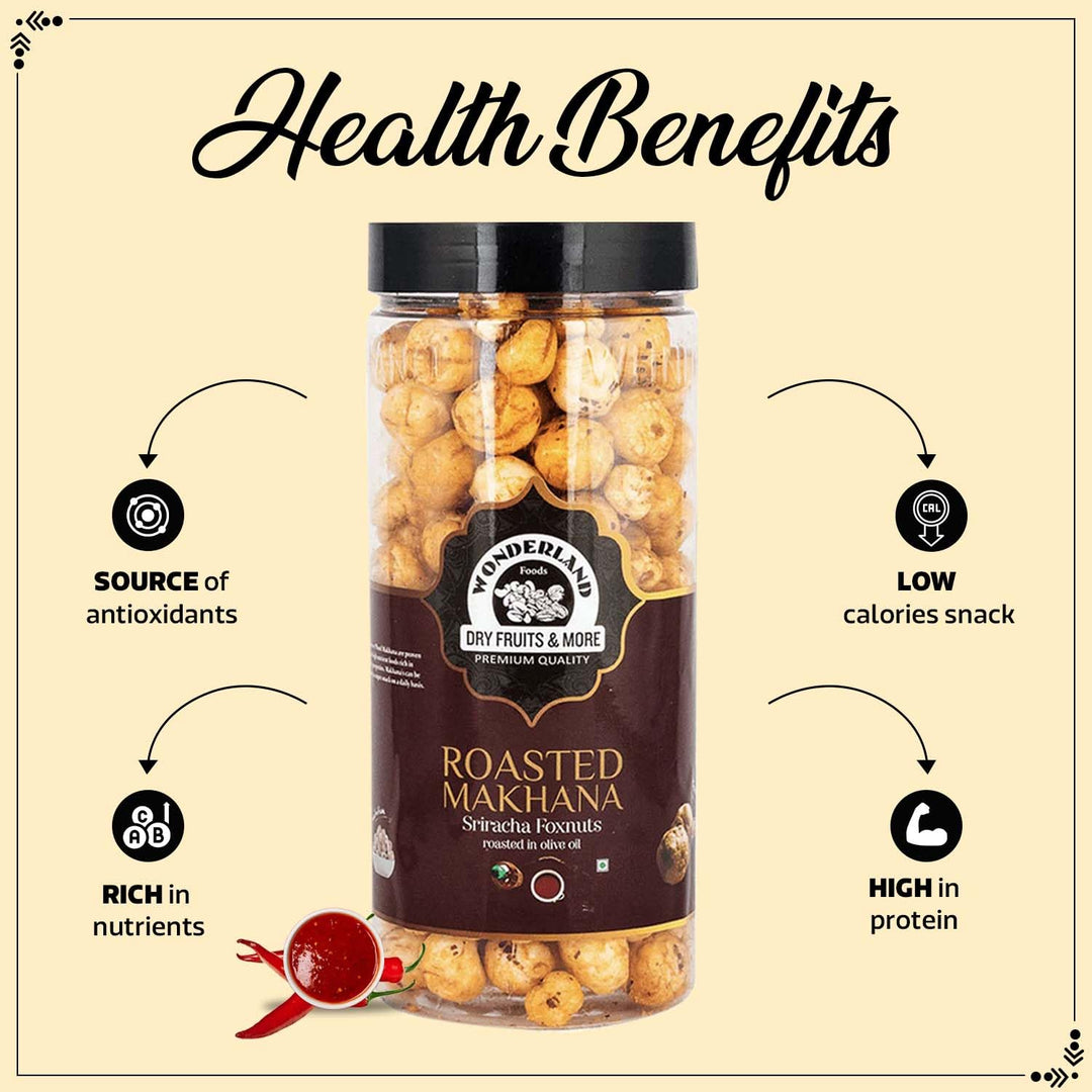 Wonderland Foods 100g Sriracha Makhana (Foxnut) Jar