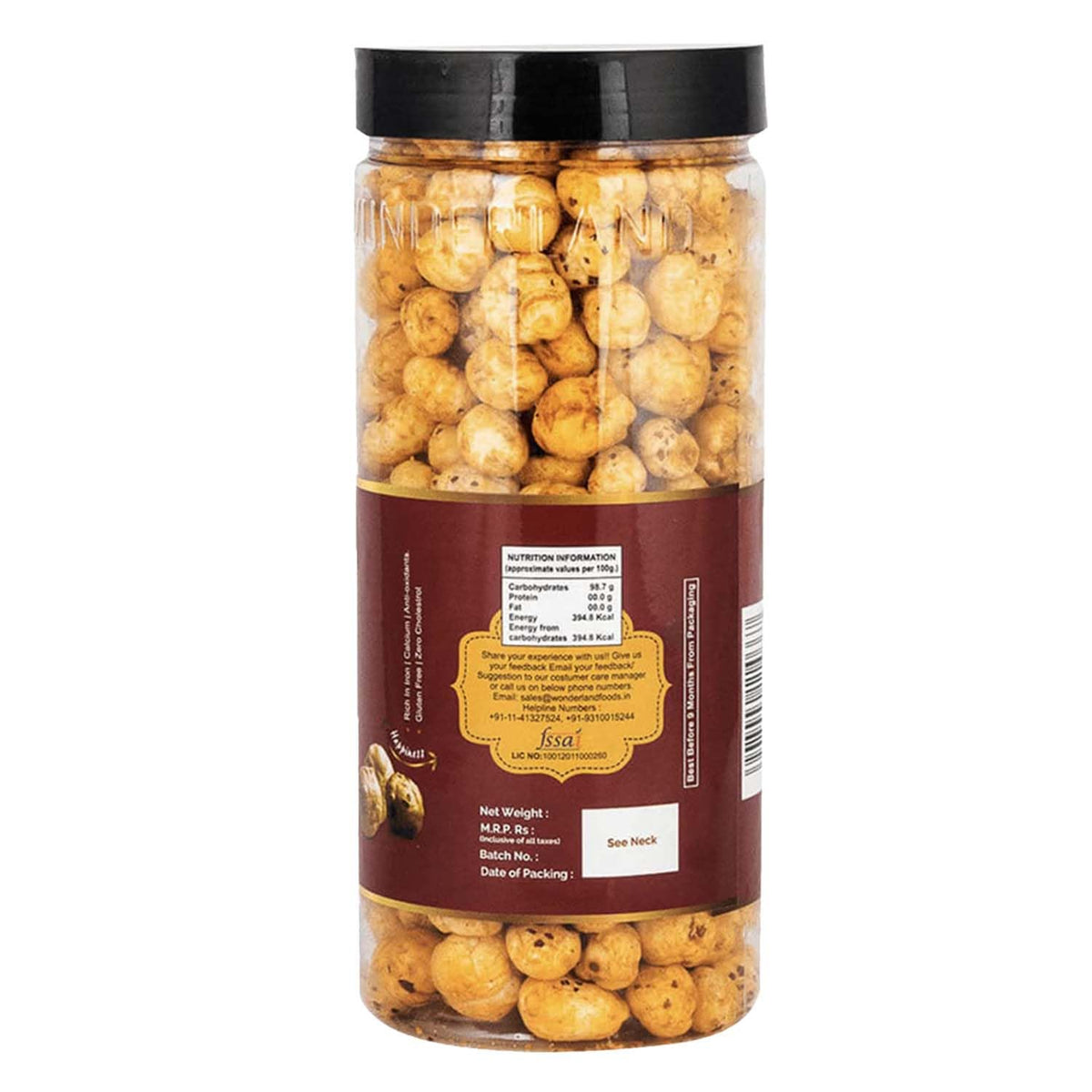 Wonderland foods 100g tangy masala makhana (foxnut) jar