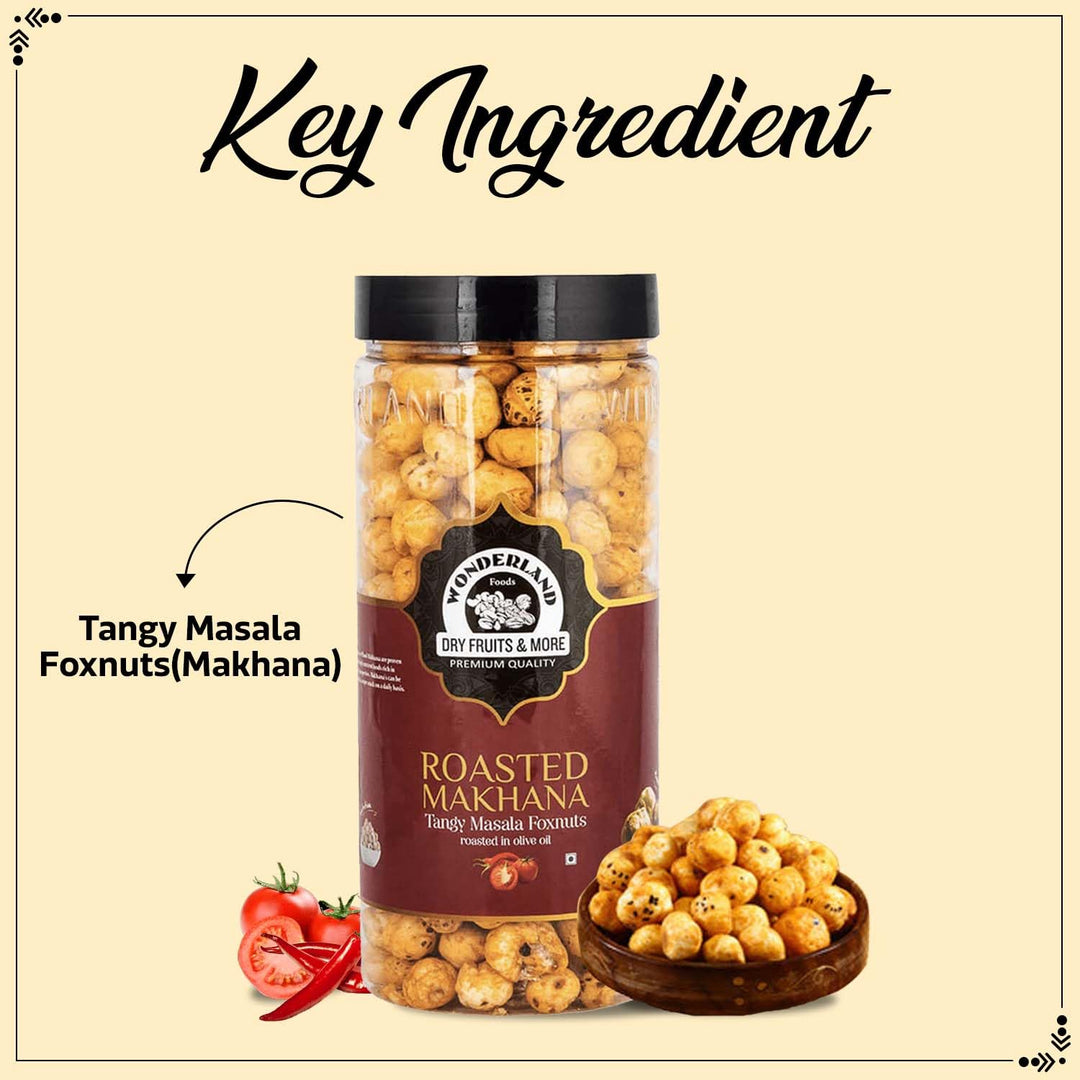 Wonderland Foods 100g Tangy Masala Makhana (Foxnut) Jar
