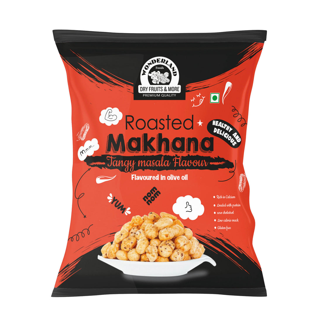Wonderland Foods 100g Tangy Masala Makhana (Foxnut) Pouch