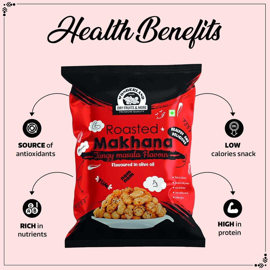 Wonderland Foods 100g Tangy Masala Makhana (Foxnut) Pouch