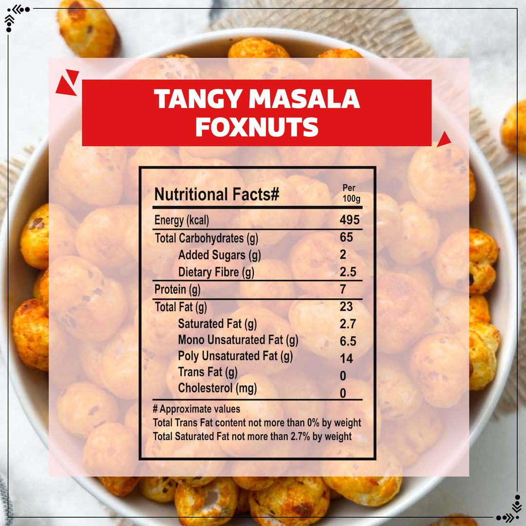Wonderland Foods 100g Tangy Masala Makhana (Foxnut) Pouch