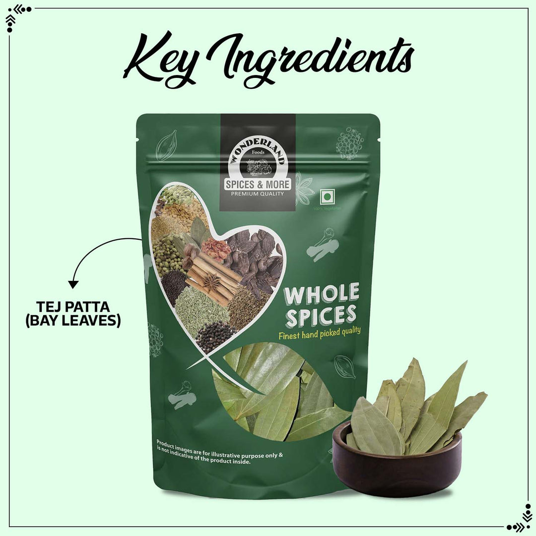 Wonderland Foods 200g Whole Spices Tej Patta Bay Leaves